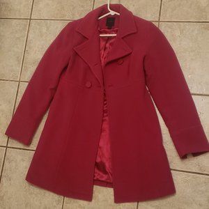 Express Magenta Pea Coat Peacoat Small